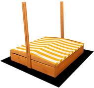 Baby Mix Dřevěné pískoviště se stříškou 120 × 120 cm, žluto-bílé - Pískoviště