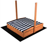 Baby Mix Dřevěné pískoviště se stříškou 120 × 120 cm, modro-bílé - Pískoviště