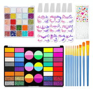 FunCo Maxi sada barev na tělo a obličej s doplňky Glamour 98 ks - Face Paint