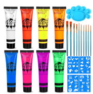 FunCo Dětská sada barev na obličej v tubách s doplňky NEONY 23 ks - Face Paint