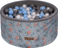 Flumi Pool with balls 200 pcs grey with deer print, blue-grey balls - Ball Pit