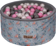 Flumi Bazének s míčky 200 ks šedý s potiskem srnek, růžové míčky - Ball Pit