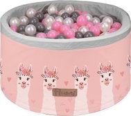 Flumi Pool with balls 200 pcs pink with llama print, pink balls - Ball Pit