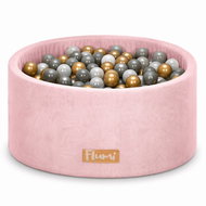 Flumi Pool with balls 200 pcs pink, golden balls - Ball Pit