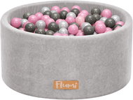 Flumi Pool with balls 200 pcs light grey, pink balls - Ball Pit