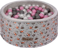 Flumi Pool with balls 200 pcs with foxes print, pink balls - Ball Pit
