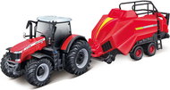 Bburago Massey Ferguson 8740S with baler 1:50 - Metal Model