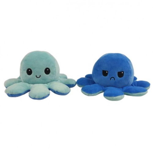 Popron reversible plush - octopus blue/turquoise - Soft Toy - Main image