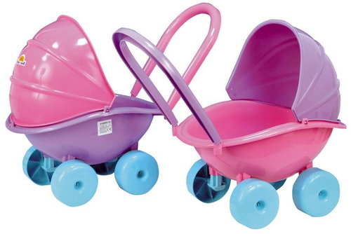 Teddies stroller plastic deep 29×45×49cm - Doll Stroller - Main image