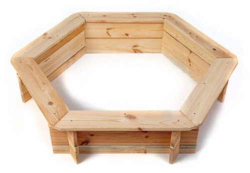 Wooden sandpit hexagonal - Sandpit - Main image