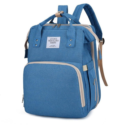 Popron 2in1 backpack for mothers with built-in cot, blue - Nappy Changing Bag - Main image