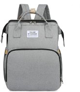 Přebalovací batoh Popron batoh pro maminky 2v1 se zabudovanou postýlkou, šedý - Přebalovací batoh