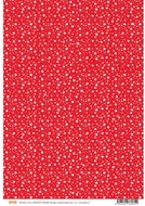 Optys 7608 - Papír A4 jednostranný, 170g, hvězdičky červené - Wrapping Paper