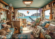 BLUEBIRD Camping at the coast 500 pieces - Jigsaw Puzzle