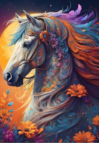 BLUEBIRD Flower Horse 1000 pieces - Jigsaw Puzzle - Main image