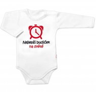 Baby Nellys long sleeve bodysuit The best wake-up call in the world white size 62 - Bodysuit for Babies