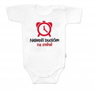 Baby Nellys short sleeve body The best wake-up call in the world white size 74 - Bodysuit for Babies