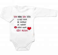 Baby Nellys body dlouhý rukáv Vždy milovat bílé vel. 62 - Bodysuit for Babies