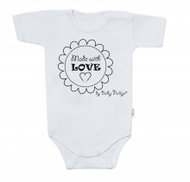 Baby Nellys short sleeve body Made with love grey size 62 - Bodysuit for Babies