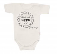 Baby Nellys short sleeve body Made with love beige size 56 - Bodysuit for Babies