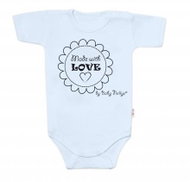 Baby Nellys short sleeve body Made with love light blue size 56 - Bodysuit for Babies
