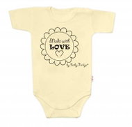 Baby Nellys short sleeve body Made with love yellow size 56 - Bodysuit for Babies
