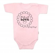 Baby Nellys short sleeve body Made with love pink size 62 - Bodysuit for Babies