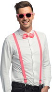 Boland Pink accessory set glasses suspenders bow tie - Costume Accessory