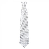 Boland Tie silver sequin 40 cm - Costume Accessory