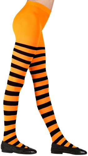 Widmann Children's Halloween orange tights size 7-10 years - Costume Accessory - Main image