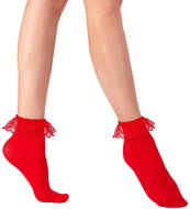 Widmann Ponožky červené s krajkou - Costume Accessory