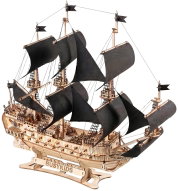     BusyKids Storm of the Seas 3D dřevěná loď, black - Wooden Puzzle