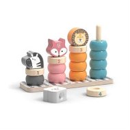 Sort and Stack Tower Wooden folding rings with animals - Navlékací kroužky