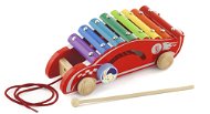 Wooden towing xylophone - car - Push and Pull Toy