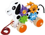 Wooden tractor - dog - Push and Pull Toy