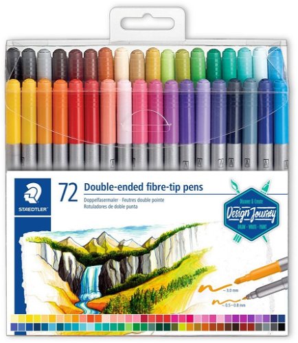 Staedtler 72 Double Ended Fiber Tip Markers - Bullet Journal Pen Test and  Swatches 