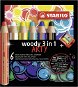 Stabilo Buntstifte "Woody ARTY 3 in 1", 6 verschiedene Farben, rund, dick, STABILO - Buntstifte