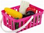 Toy Shopping Cart Androni Shopping Basket with Vegetables - 10 pieces, Pink - Dětský nákupní košík