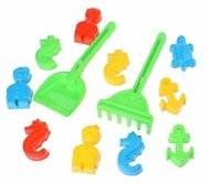 Androni Sand Builders 10 pieces - Sea World + Shovels and Rakes - Sand Tool Kit