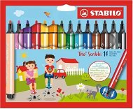 Felt Tip Pens STABILO Trio Scribbi 14 colours - Fixy