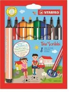 Stabilo Trio Scribbi, 8 Colours - Felt Tip Pens