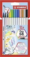 STABILO Pen 68 Brush 12 szín - Filctoll