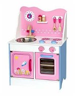 Fa játék konyha, rózsaszínű 70 × 47,5 × 30 cm - Játékkonyha