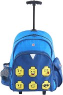 Batoh na kolieskach LEGO Faces Blue – Trolley - Školský batoh