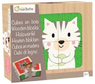 Avenue Mandarine Wooden Cubes Animals - Wooden Blocks