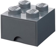 LEGO úložný box 4 so zásuvkou – tmavo sivý - Úložný box