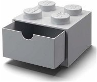 LEGO stolný box 4 so zásuvkou – sivý - Úložný box