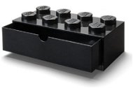 Storage Box LEGO table box 8 with drawer - black - Úložný box