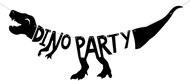 Dino Party banner, black - Party Accessories