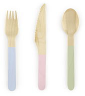 Wooden Cutlery, Pastel Colours, 18 pcs - Cutlery Set